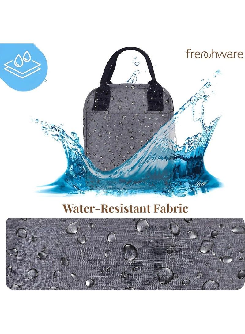 أدوات فرنسية حقيبة غداء فرنشوير معزولة 7 لتر رمادي – شنطة لانش بوكس حرارية للرجال والنساء، حقيبة طعام للمكتب مانعة للتسرب، حفظ ساخن وبارد، للرحلات والنزهات - Image 4